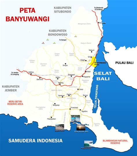 Peta Kabupaten Banyuwangi Lengkap 24 Kecamatan