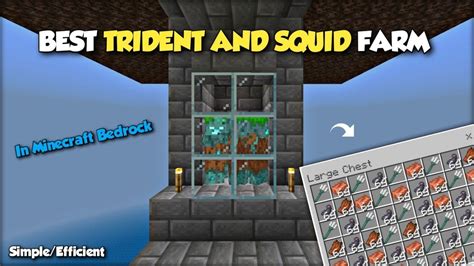 Simple 1 19 Trident And Squid Farm Minecraft Bedrock MCPE Windows Xbox