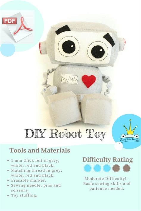 Robot Plushie Sewing PATTERN. Stuffed Toy Pattern. Soft Toy Patterns ...