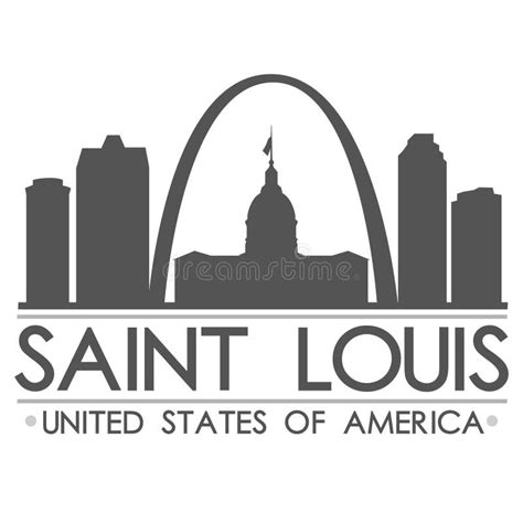 Saint Louis Skyline Silhouette Design City Vector Art Stock Vector