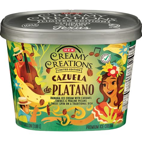 H E B Creamy Creations Cazuela De Platano Banana Ice Cream Shop Ice