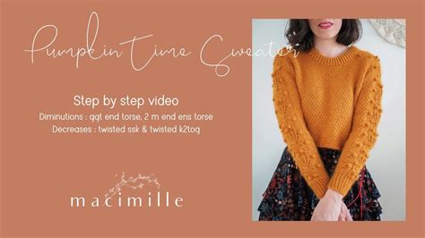 Pumpkin Time Sweater Vidéo pas à pas diminutions ggt end torse 2