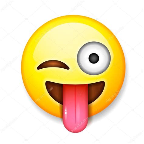 Картинка лицо с языком Emoji улыбающееся лицо с языком застрял out и