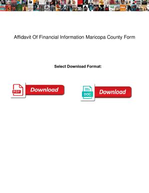 Fillable Online Affidavit Of Financial Information Maricopa County Form