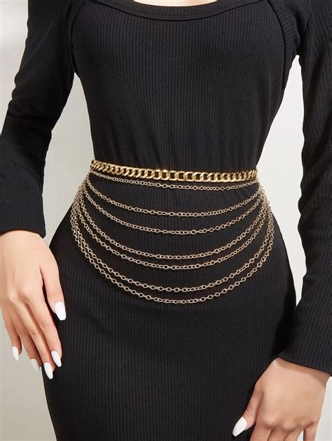 Minimalist Layered Chain Belt Shein Usa