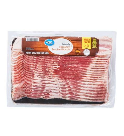 Great Value Naturally Hickory Smoked Bacon 24 Oz