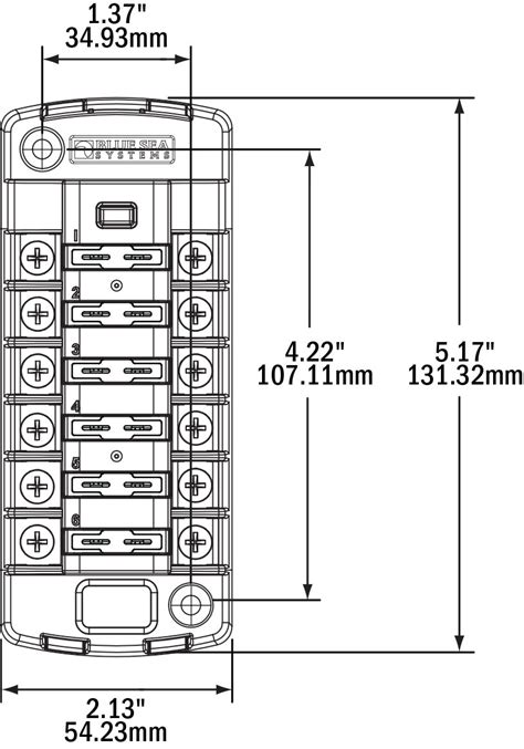 ST Blade Fuse Block 6 Independent Circuits Blue Sea Systems