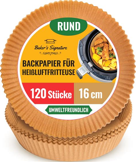 Backpapier für Heißluftfritteuse für Ninja und mehr 120 Stück 20 cm