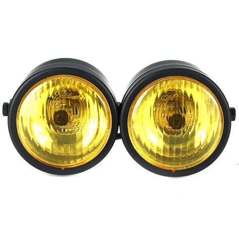 Black Twin Headlight Motorcycle Double Dual Lamp Street Fighter Dual H