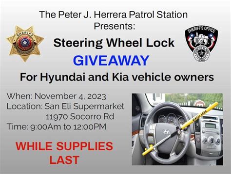 Free Steering Wheel Lock Giveaway For Hyundai Kia Owners Ktsm 9 News