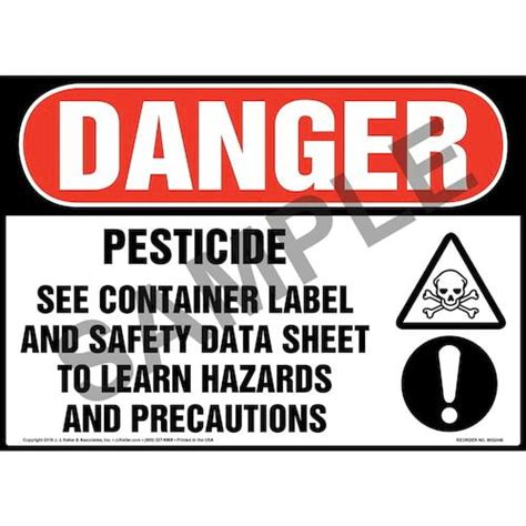 Danger Pesticide See Container Label And Safety Data Sheet Sign With Icons Osha