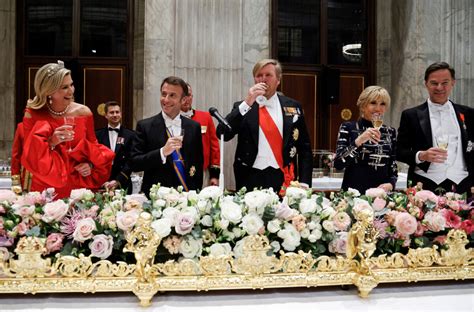 Photo La reine Maxima le président Emmanuel Macron le roi Willem