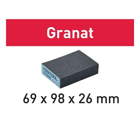 60 Grit Festool Granat Abrasive Sanding Sponges 2 3 4 X 3 7 8 X 1 Thick 6 Pack 201081