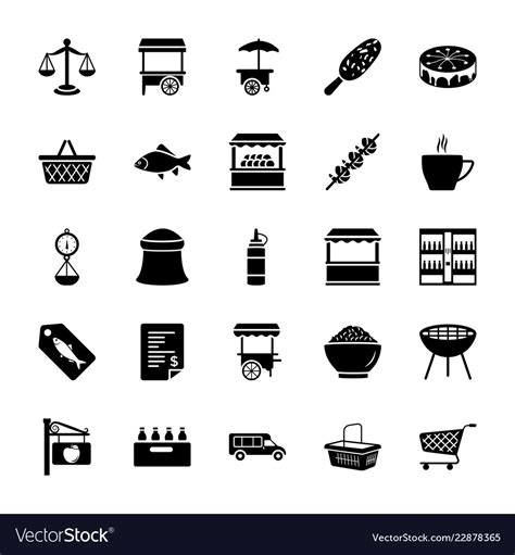 Vendor Solid Icons Pack Royalty Free Vector Image