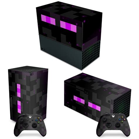 Kit Xbox Series X Capa Anti Poeira E Skin Minecraft Enderman Pop