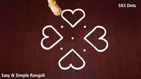 Very Very Easy Kolam Design With X Dots Small Beginners Rangoli