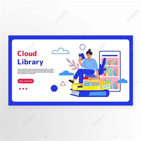 Cloud Library Concept Online Reading Service Banner Template Download on Pngtree