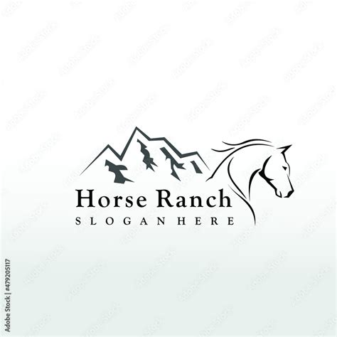 horse logo design, mountain ranch logo design ideas Stock Vector ...