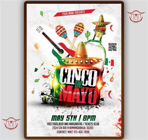 Cinco De Mayo Party Flyer 5 De Mayo Invitation Mexico Independence