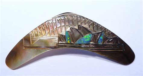 Unique Mother Of Pearl And Inlayed Natural Australian Opal Boomerang