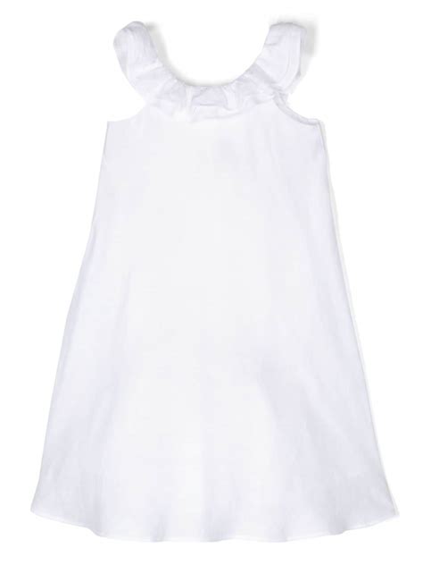 Il Gufo Bow Chambray Midi Dress White Farfetch