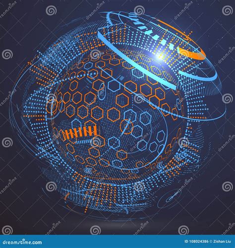 Futuristic Globalization Interface Stock Illustration Illustration