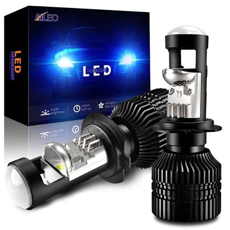 Aileo Car Headlight Bulbs H7 Led Mini Projector Lens Automobiles Lamp