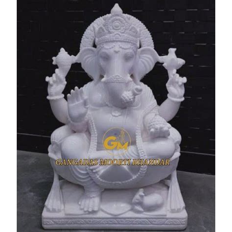 Jaipur Lord White Marble Ganpati Statue Size 1 Ft At Rs 71000 In Jaipur