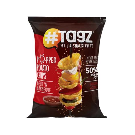 Tagz Popped Potato Beer 'N Barbeque Chips, 42g - zala.bt