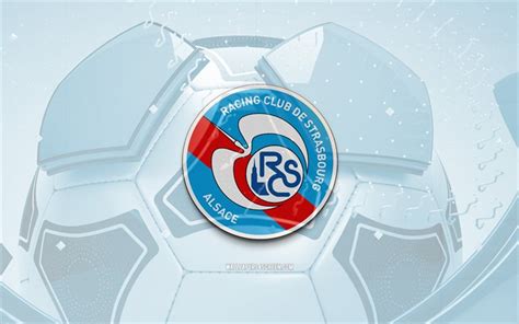 Scarica Logo Lucido Rc Strasburgo Alsazia K Sfondo Di Calcio Blu