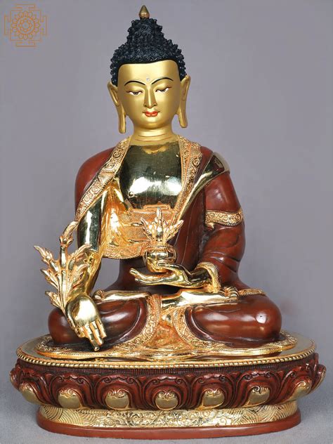 Medicine Buddha Copper Statue From Nepal Exotic India Art