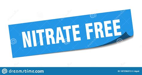 Nitrate Free Sticker Nitrate Free Square Isolated Sign Stock Vector