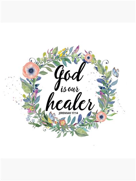 Christian Quotes God Is Our Healer Jeremiah 1714 Greeting Card