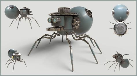 Stylized Mechanical Spider 3D Model By Art Teeves