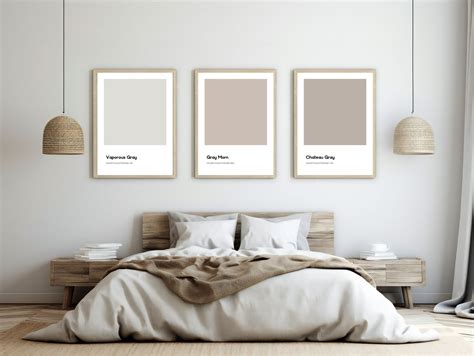 Pantone Gray Wall Art Printable Bundle, Pantone Gray/brown Color Set of