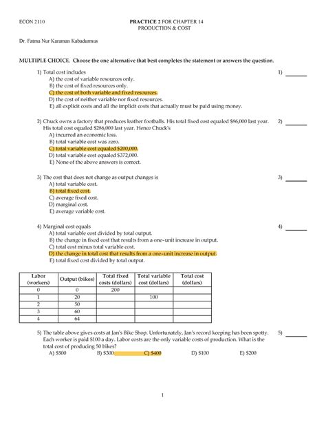 ECON 2110 Ch 14 Practice 2 Q ECON 2110 PRACTICE 2 FOR CHAPTER 14