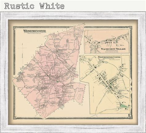 Town Of Westminster Massachusetts 1870 Map Etsy