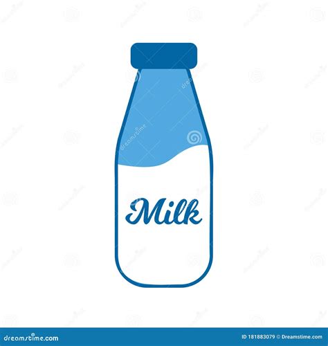 Glass Bottle With A Milk On White Background Elements For World Milk