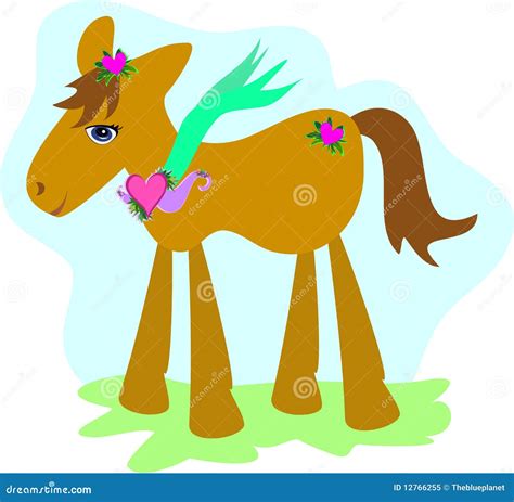 Sweet Horse with Lots of Hearts Stock Illustration - Illustration of decorate, heart: 12766255