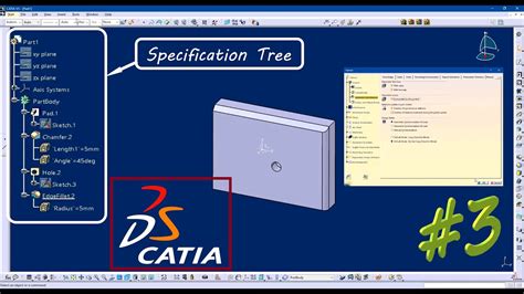 3 Catia V5 Basics Specification Tree Beginners Tutorial Youtube