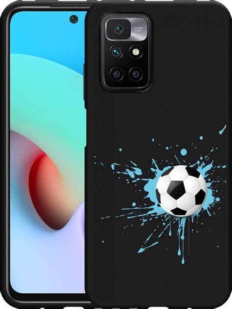 Cazy Hoesje Zwart Geschikt Voor Xiaomi Redmi 10 2022 Soccer Ball Bol