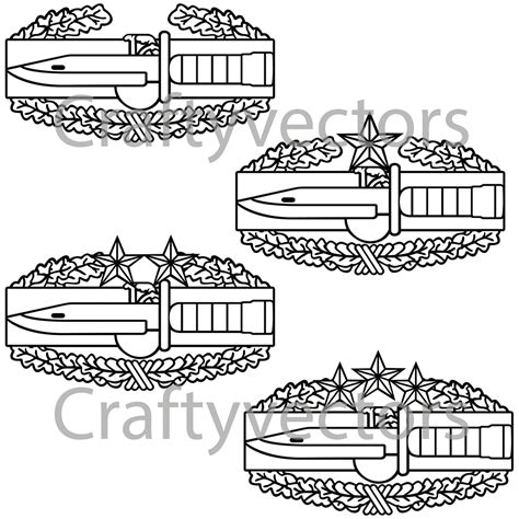 army combat action badge vector file crafty vectors