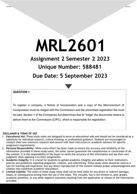 Mrl Assignment Answers Semester Distinction