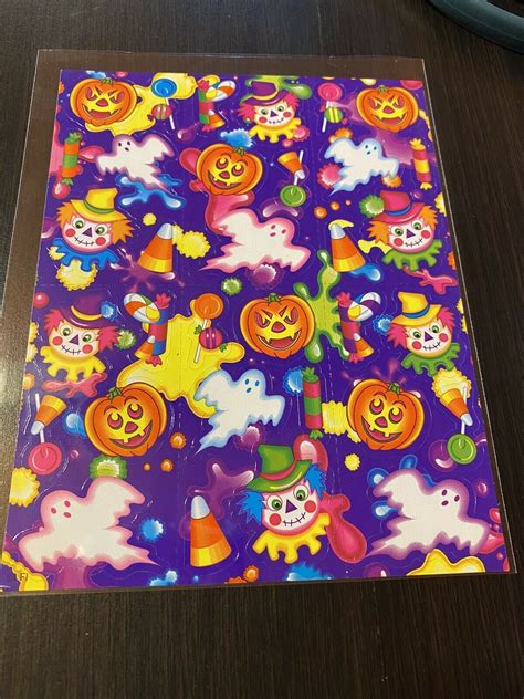 80s 90s Vintage Lisa Frank Halloween Sticker Sheet S316 Scarecrows