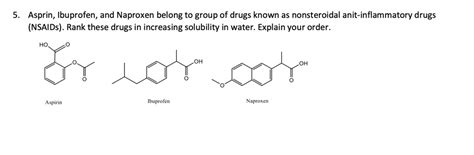 Solved Aspirin Ibuprofen And Naproxen Belong To A Group Of Drugs