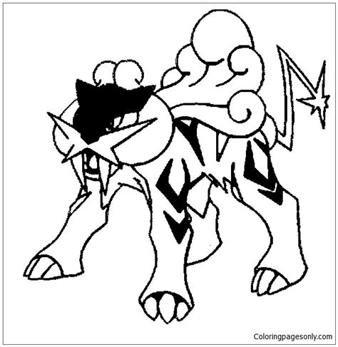 Raikou Coloring Page Free Printable Coloring Pages