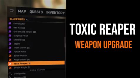 Dying Light 1 Toxic Reaper Weapon Blueprint Upgrade Youtube