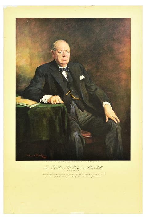 Propaganda Poster Winston Churchill Portrait Oswald Birley Parliament