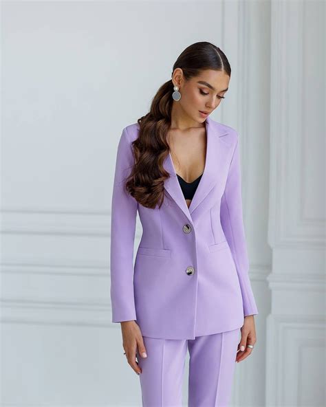 Lavender Pants Suit For Women Office Pant Suit Set For Women Etsy