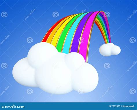 Cartoon Rainbow On The Clouds. Stock Photos - Image: 7781323